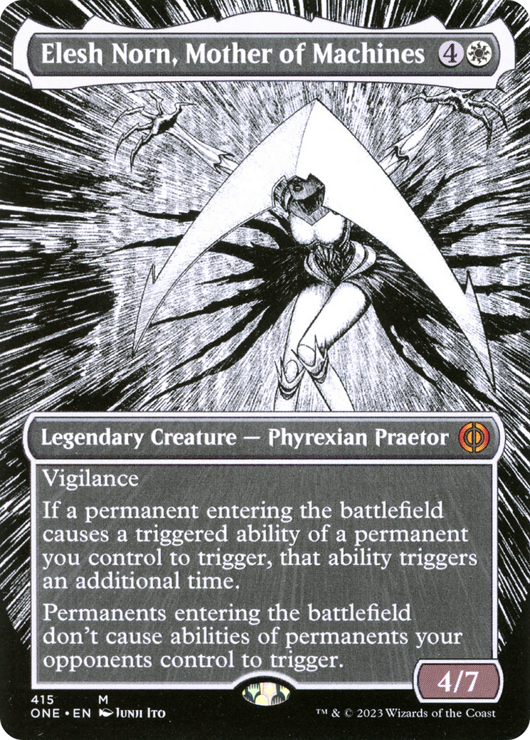 Elesh Norn, Mother of Machines (Borderless Manga) [Phyrexia: All Will Be One] | Nerdhalla Games