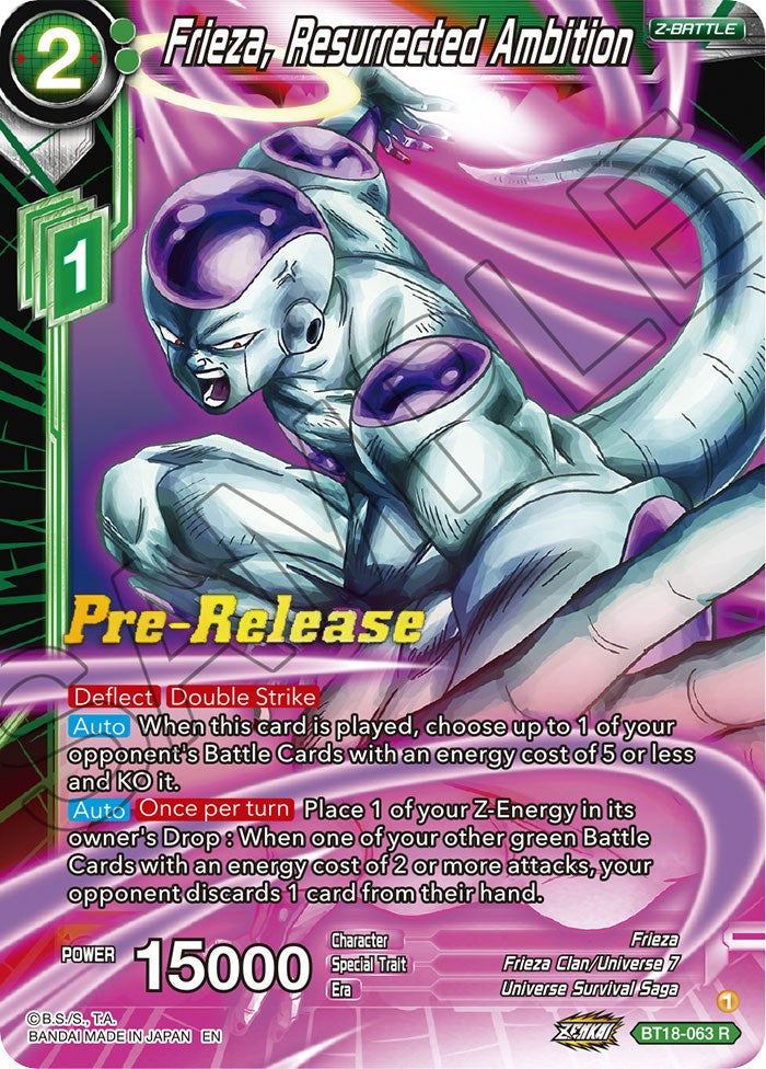 Frieza, Resurrected Ambition (BT18-063) [Dawn of the Z-Legends Prerelease Promos] | Nerdhalla Games