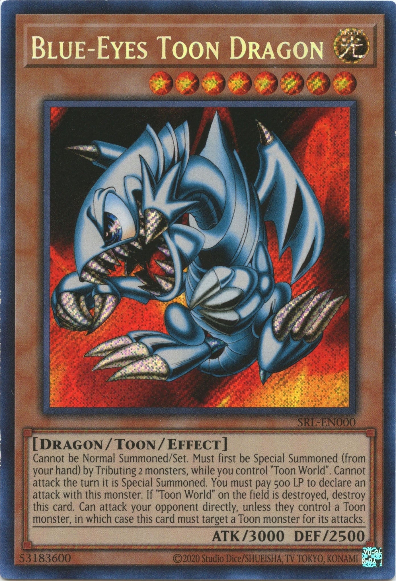 Blue-Eyes Toon Dragon (25th Anniversary) [SRL-EN000] Secret Rare | Nerdhalla Games