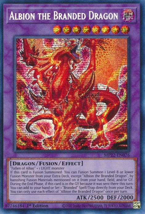 Albion the Branded Dragon [MP22-EN076] Prismatic Secret Rare | Nerdhalla Games