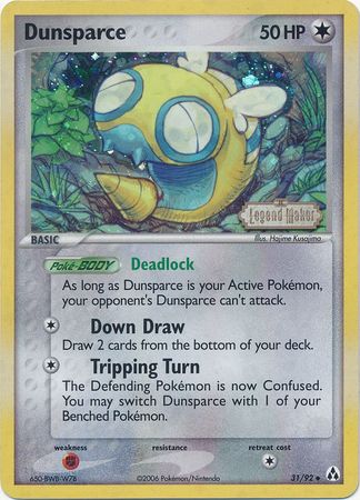 Dunsparce (31/92) (Stamped) [EX: Legend Maker] | Nerdhalla Games