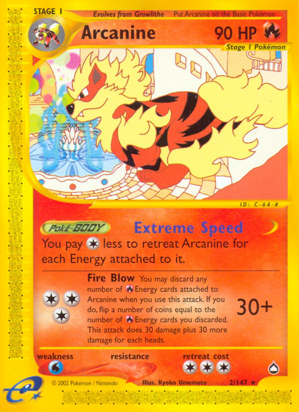 Arcanine (2/147) [Aquapolis] | Nerdhalla Games