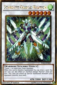 Stardust Charge Warrior [PGL3-EN005] Gold Secret Rare | Nerdhalla Games