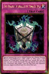 The Phantom Knights of Tomb Shield [PGL3-EN017] Gold Secret Rare | Nerdhalla Games