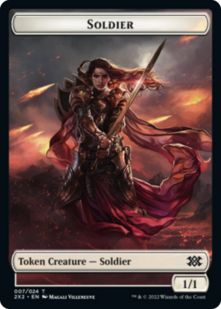 Worm // Soldier Double-sided Token [Double Masters 2022 Tokens] | Nerdhalla Games