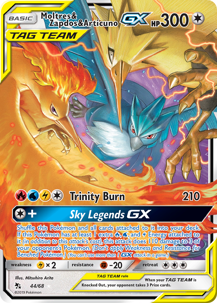 Moltres & Zapdos & Articuno GX (44/68) [Sun & Moon: Hidden Fates] | Nerdhalla Games