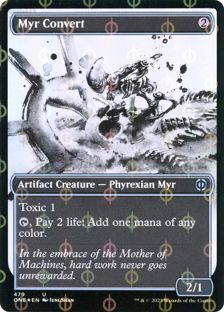 Myr Convert (Showcase Ichor Step-and-Compleat Foil) [Phyrexia: All Will Be One] | Nerdhalla Games