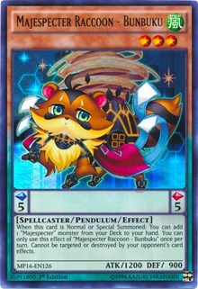 Majespecter Raccoon - Bunbuku [MP16-EN126] Ultra Rare | Nerdhalla Games