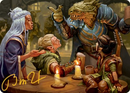 You Meet in a Tavern Art Card (Gold-Stamped Signature) [Dungeons & Dragons: Adventures in the Forgotten Realms Art Series] | Nerdhalla Games