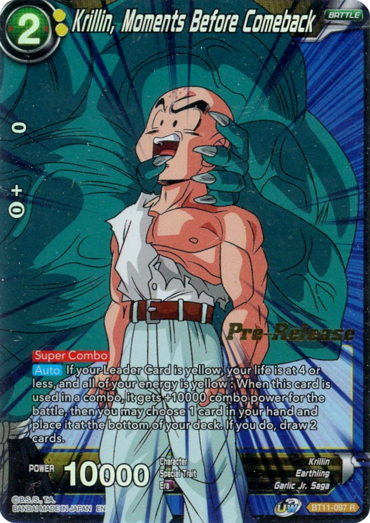 Krillin, Moments Before Comeback (BT11-097) [Vermilion Bloodline Prerelease Promos] | Nerdhalla Games