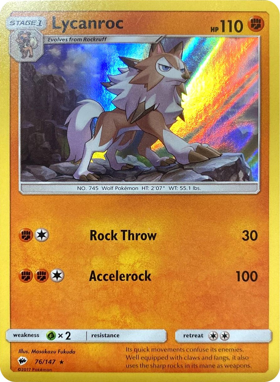 Lycanroc (76/147) (Water Web Holo) [Sun & Moon: Burning Shadows] | Nerdhalla Games