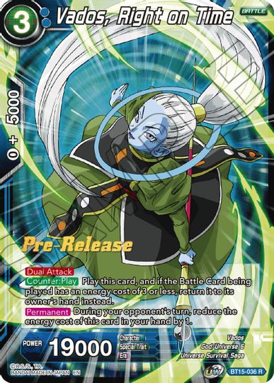 Vados, Right on Time (BT15-036) [Saiyan Showdown Prerelease Promos] | Nerdhalla Games