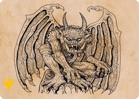 Cloister Gargoyle (Showcase) Art Card (Gold-Stamped Signature) [Dungeons & Dragons: Adventures in the Forgotten Realms Art Series] | Nerdhalla Games