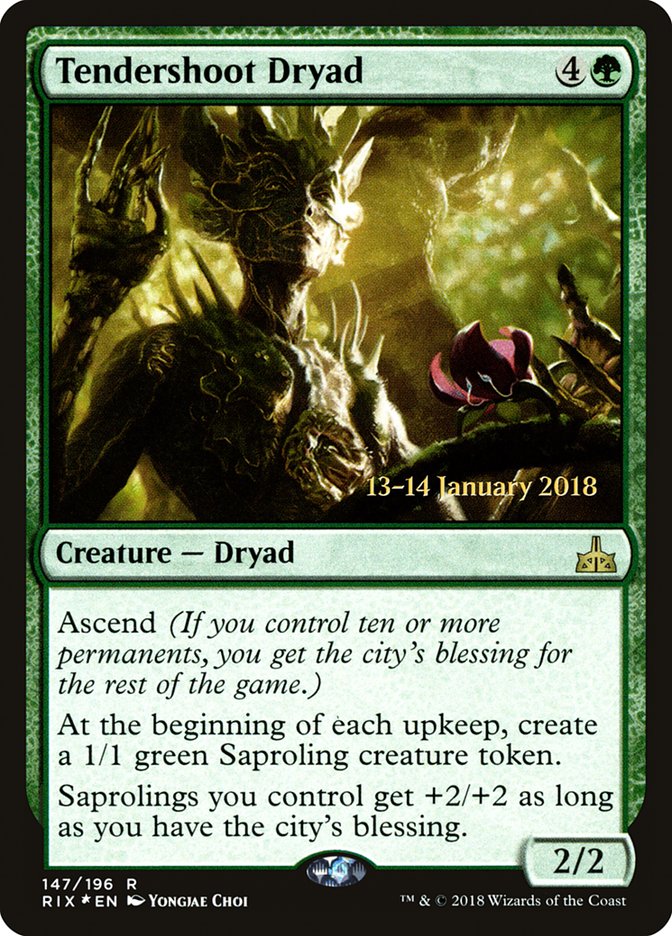 Tendershoot Dryad [Rivals of Ixalan Prerelease Promos] | Nerdhalla Games