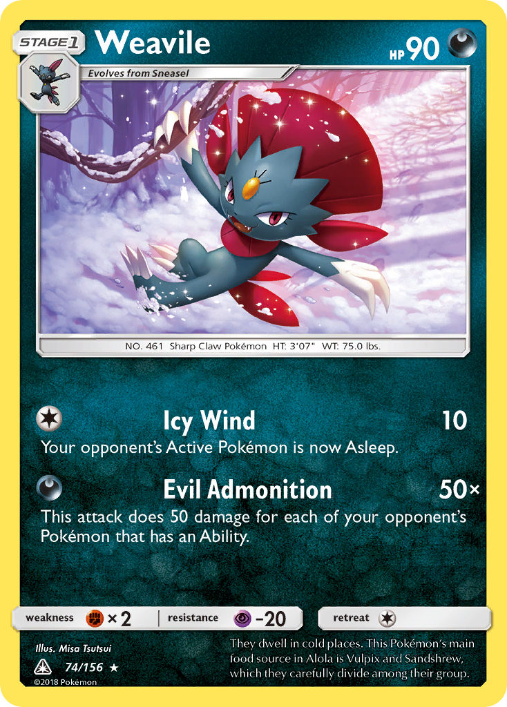 Weavile (74/156) [Sun & Moon: Ultra Prism] | Nerdhalla Games