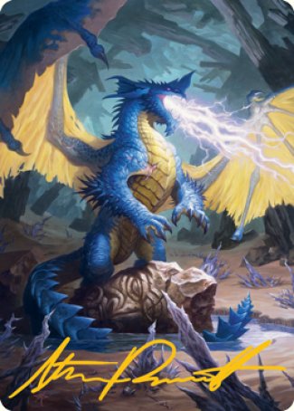 Blue Dragon Art Card (Gold-Stamped Signature) [Dungeons & Dragons: Adventures in the Forgotten Realms Art Series] | Nerdhalla Games