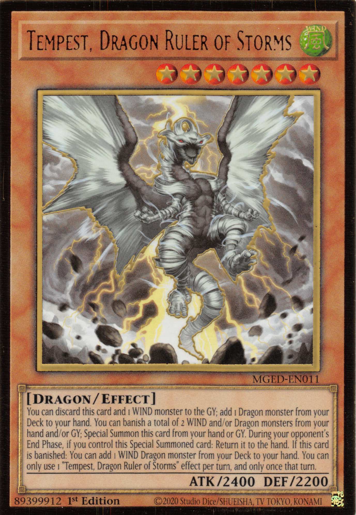 Tempest, Dragon Ruler of Storms [MGED-EN011] Gold Rare | Nerdhalla Games