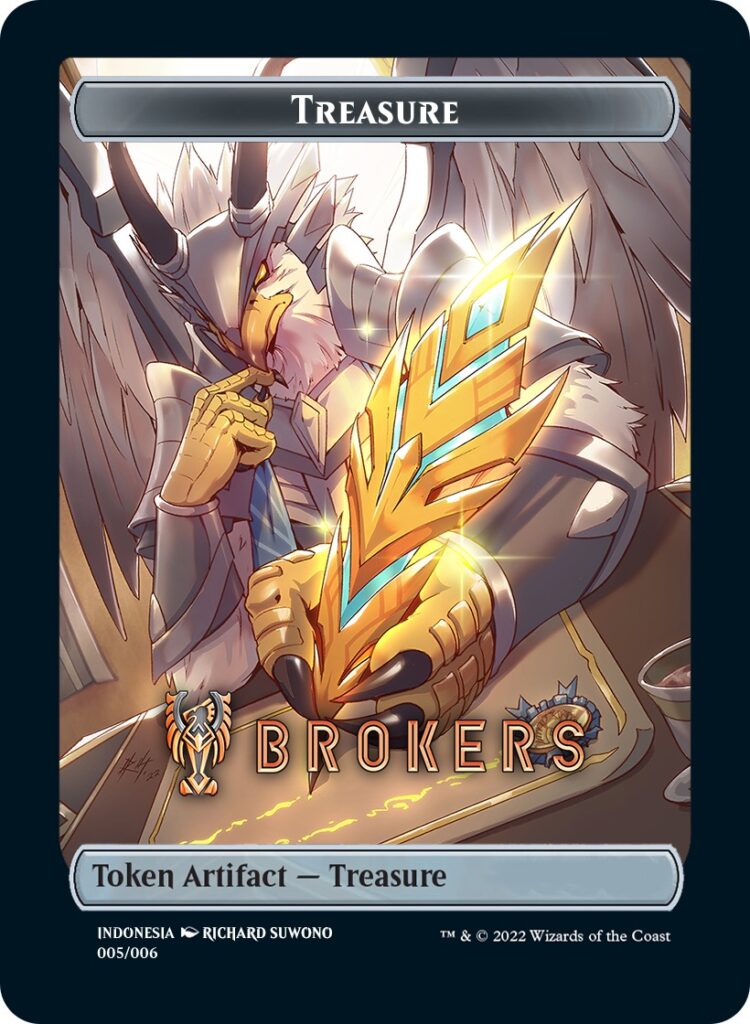 Treasure Token (Brokers) (Southeast Asia Artists) [Streets of New Capenna Tokens] | Nerdhalla Games