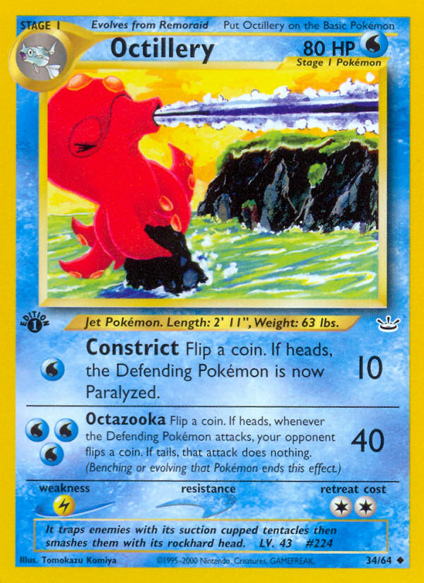 Octillery (34/64) [Neo Revelation 1st Edition] | Nerdhalla Games