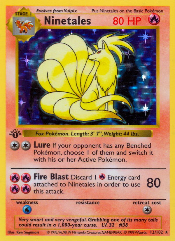 Ninetales (12/102) (Shadowless) [Base Set 1st Edition] | Nerdhalla Games