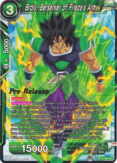 Broly, Berserker of Frieza's Army (BT14-084) [Cross Spirits Prerelease Promos] | Nerdhalla Games