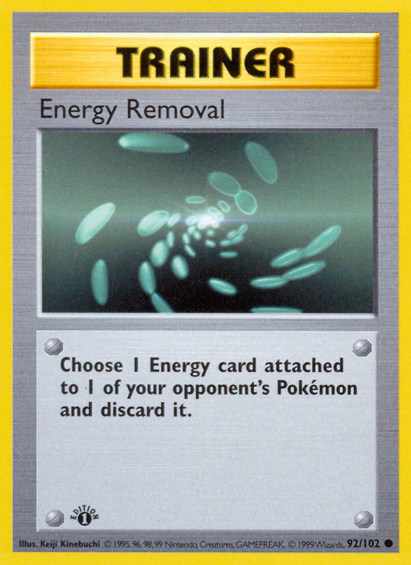 Energy Removal (92/102) (Shadowless) [Base Set 1st Edition] | Nerdhalla Games