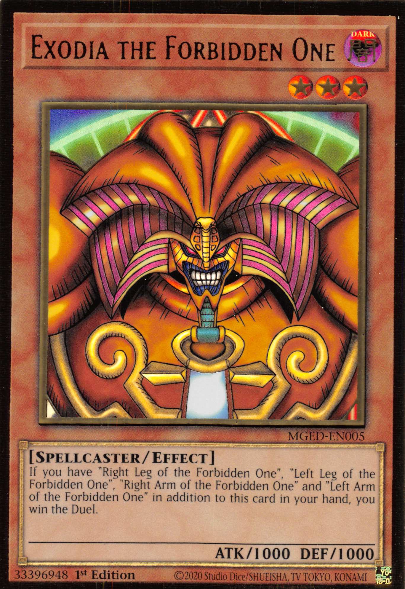 Exodia the Forbidden One [MGED-EN005] Gold Rare | Nerdhalla Games