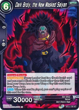 Dark Broly, the New Masked Saiyan [BT11-135] | Nerdhalla Games