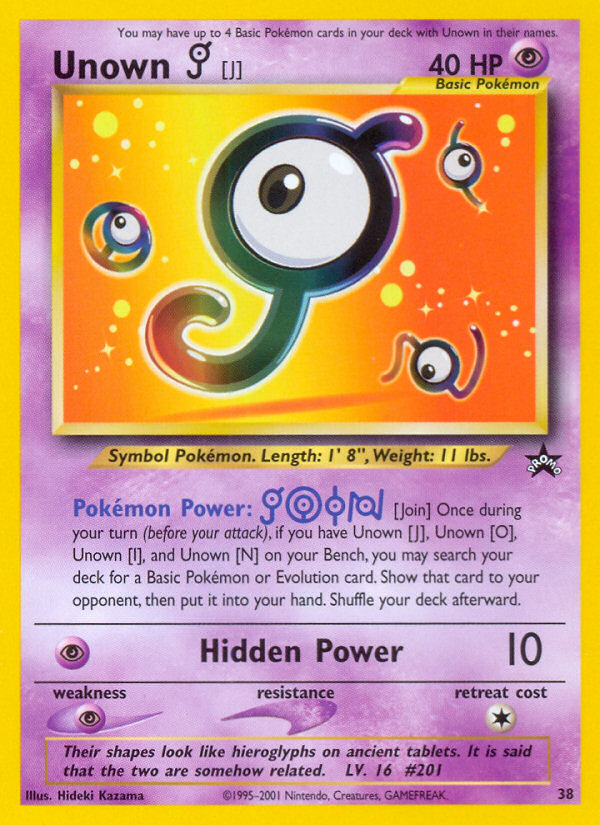 Unown [J] (38) [Wizards of the Coast: Black Star Promos] | Nerdhalla Games