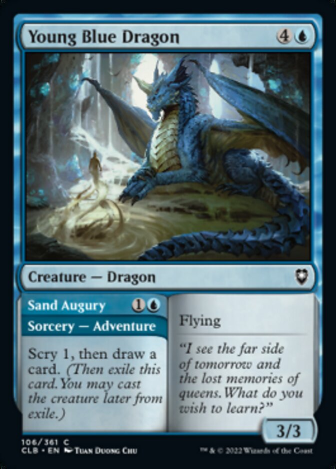 Young Blue Dragon // Sand Augury [Commander Legends: Battle for Baldur's Gate] | Nerdhalla Games