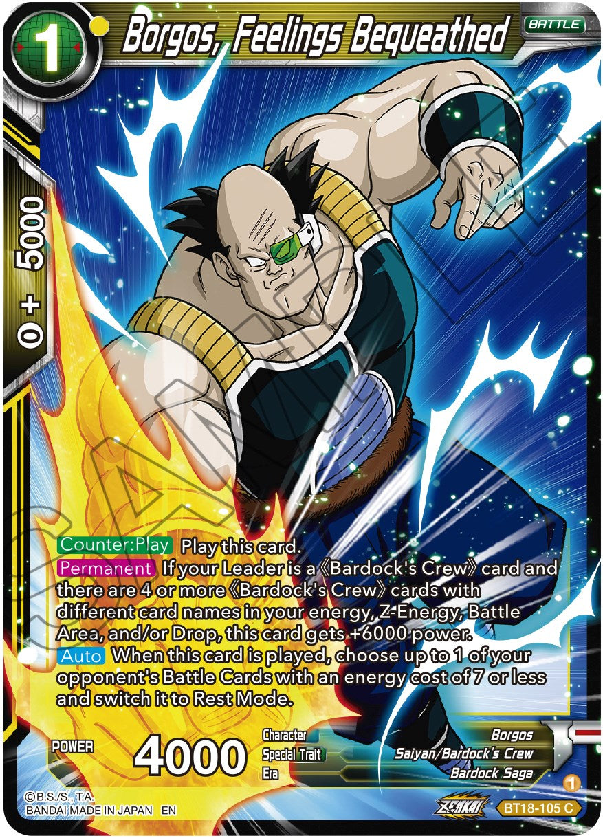 Borgos, Feelings Bequeathed (BT18-105) [Dawn of the Z-Legends] | Nerdhalla Games