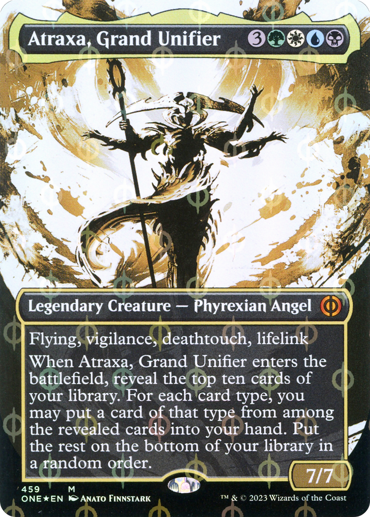 Atraxa, Grand Unifier (Borderless Ichor Step-and-Compleat Foil) [Phyrexia: All Will Be One] | Nerdhalla Games