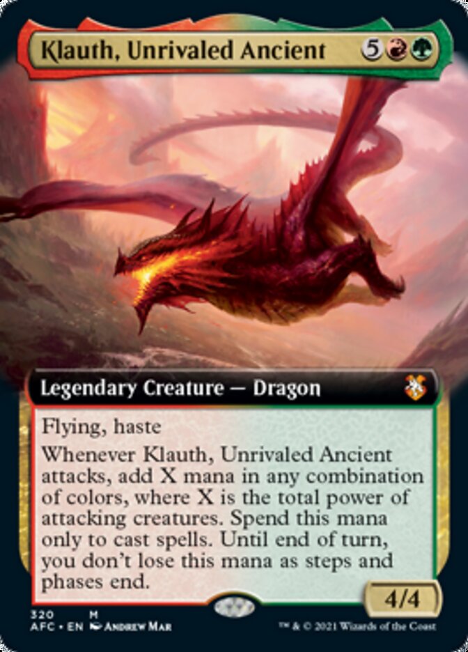 Klauth, Unrivaled Ancient (Extended) [Dungeons & Dragons: Adventures in the Forgotten Realms Commander] | Nerdhalla Games