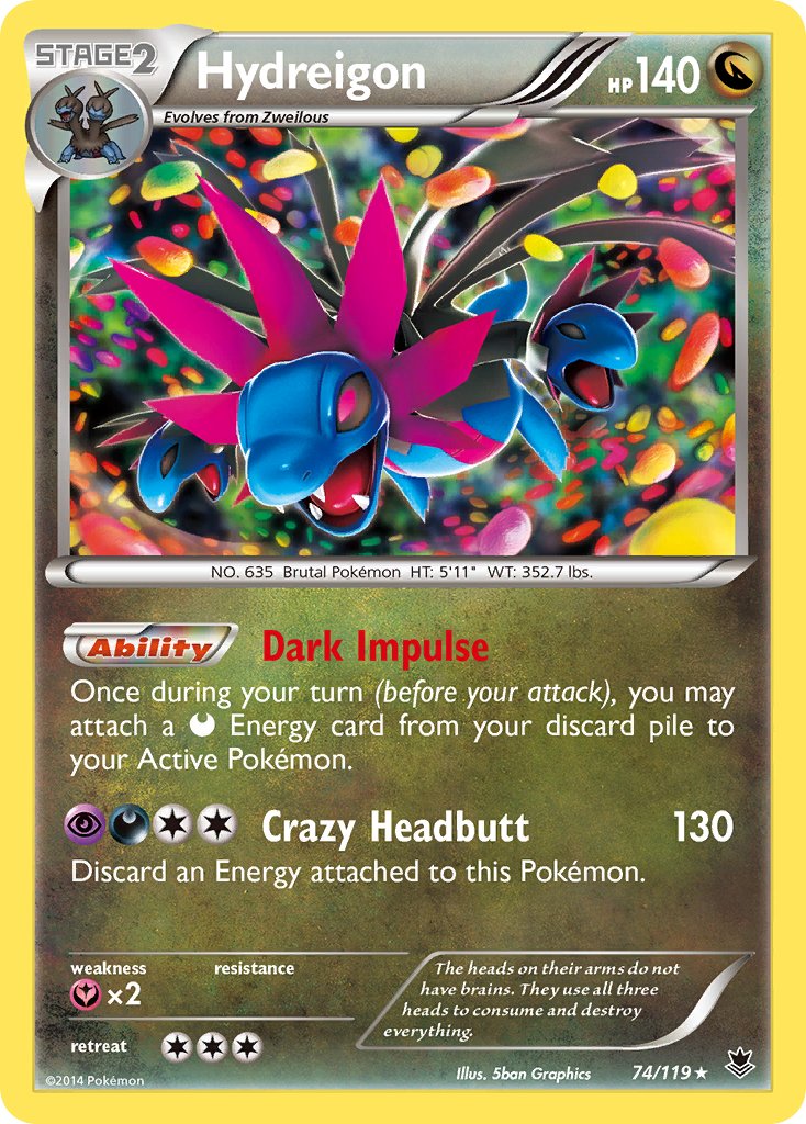 Hydreigon (74/119) (Cosmos Holo) (Blister Exclusive) [XY: Phantom Forces] | Nerdhalla Games