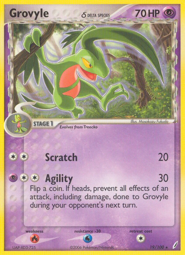 Grovyle(19/100) (Delta Species) [EX: Crystal Guardians] | Nerdhalla Games