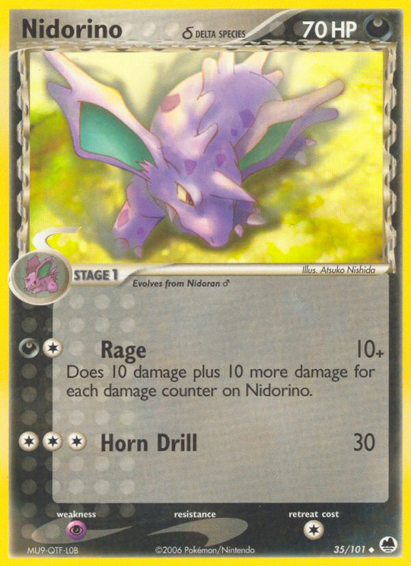 Nidorino (35/101) (Delta Species) [EX: Dragon Frontiers] | Nerdhalla Games