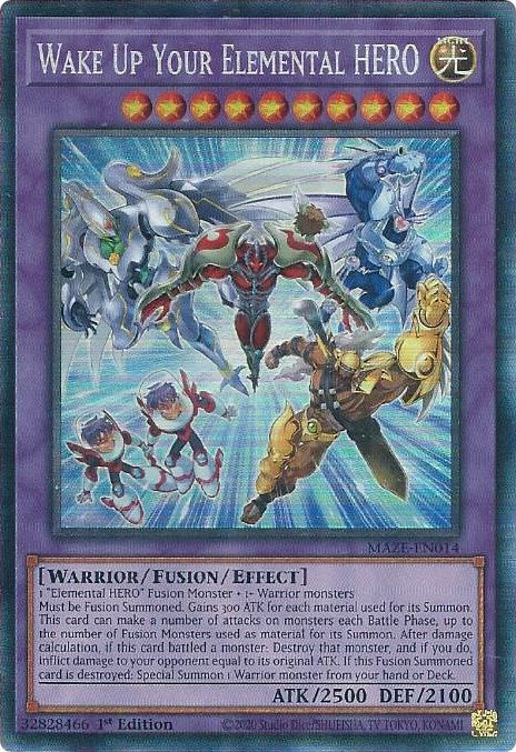 Wake Up Your Elemental HERO [MAZE-EN014] Collector's Rare | Nerdhalla Games