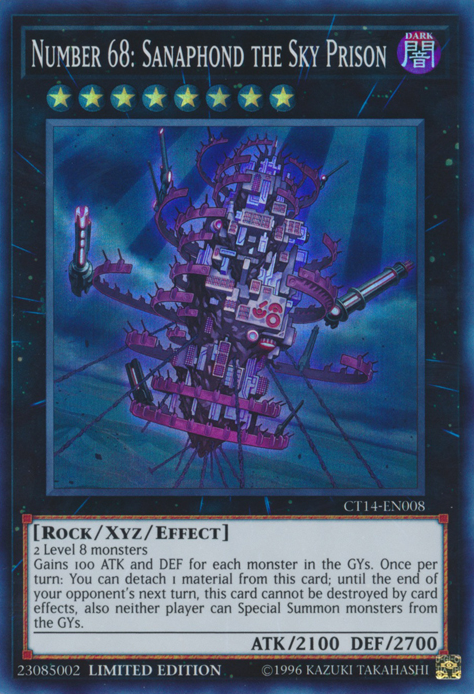 Number 68: Sanaphond the Sky Prison [CT14-EN008] Super Rare | Nerdhalla Games