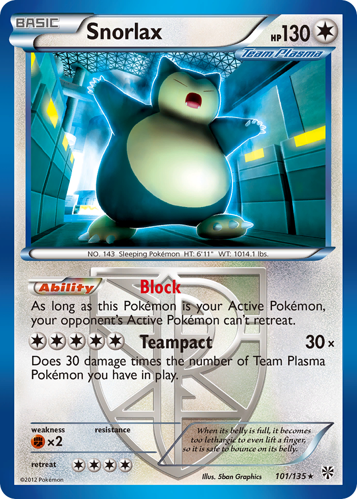 Snorlax (101/135) [Black & White: Plasma Storm] | Nerdhalla Games