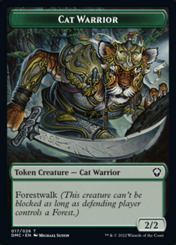 Saproling // Cat Warrior Double-sided Token [Dominaria United Tokens] | Nerdhalla Games