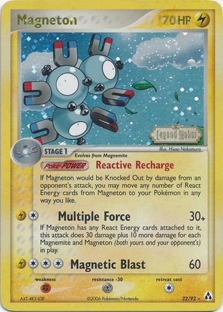 Magneton (22/92) (Stamped) [EX: Legend Maker] | Nerdhalla Games