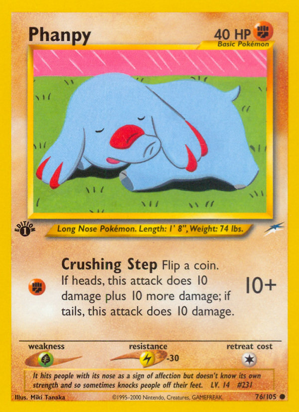 Phanpy (76/105) [Neo Destiny 1st Edition] | Nerdhalla Games