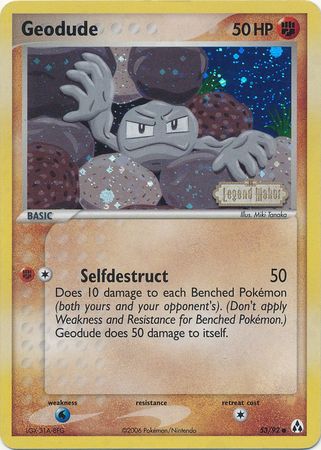 Geodude (53/92) (Stamped) [EX: Legend Maker] | Nerdhalla Games