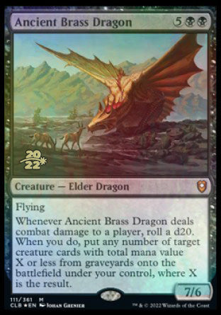 Ancient Brass Dragon [Commander Legends: Battle for Baldur's Gate Prerelease Promos] | Nerdhalla Games