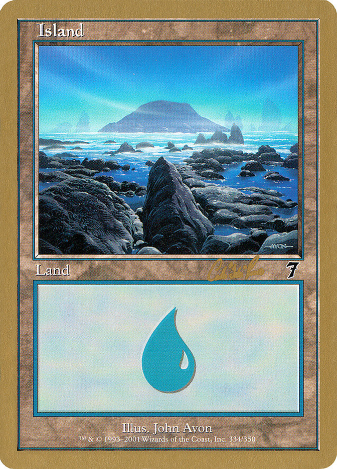 Island (cr334) (Carlos Romao) [World Championship Decks 2002] | Nerdhalla Games