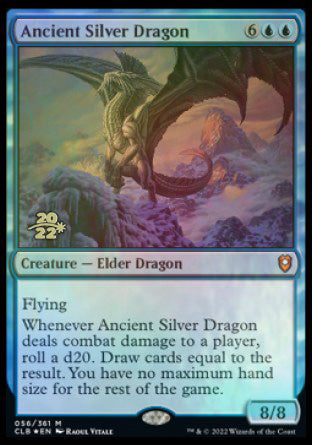 Ancient Silver Dragon [Commander Legends: Battle for Baldur's Gate Prerelease Promos] | Nerdhalla Games