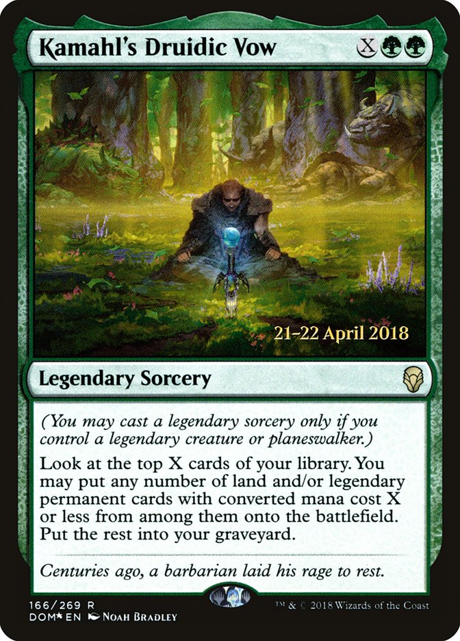 Kamahl's Druidic Vow  [Dominaria Prerelease Promos] | Nerdhalla Games