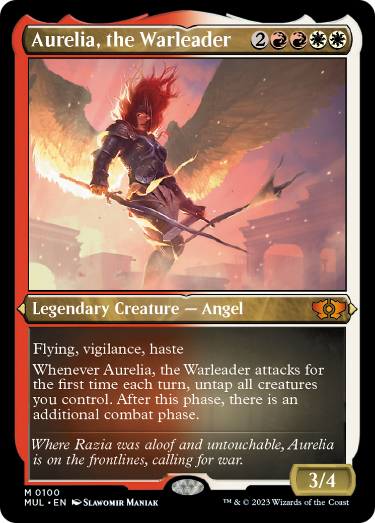 Aurelia, the Warleader (Foil Etched) [Multiverse Legends] | Nerdhalla Games