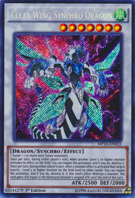 Clear Wing Synchro Dragon [MP16-EN022] Secret Rare | Nerdhalla Games