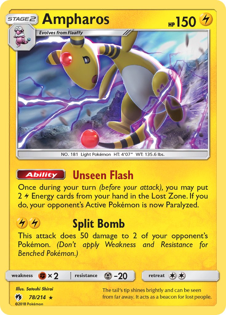 Ampharos (78/214) (Theme Deck Exclusive) [Sun & Moon: Lost Thunder] | Nerdhalla Games